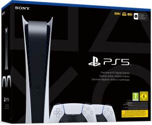 Sony Computer Ent. PS5 Console 825GB Digital Ed. White + 2 DualSense